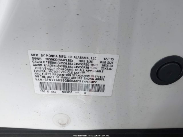 Honda Pilot Touring Image 5